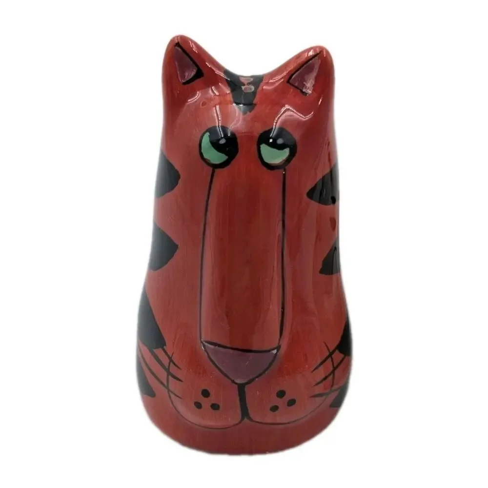 Pier 1 Imports Ceramic Cat Tiger Salt & Pepper Shakers Set Striped Cartoon Cute
